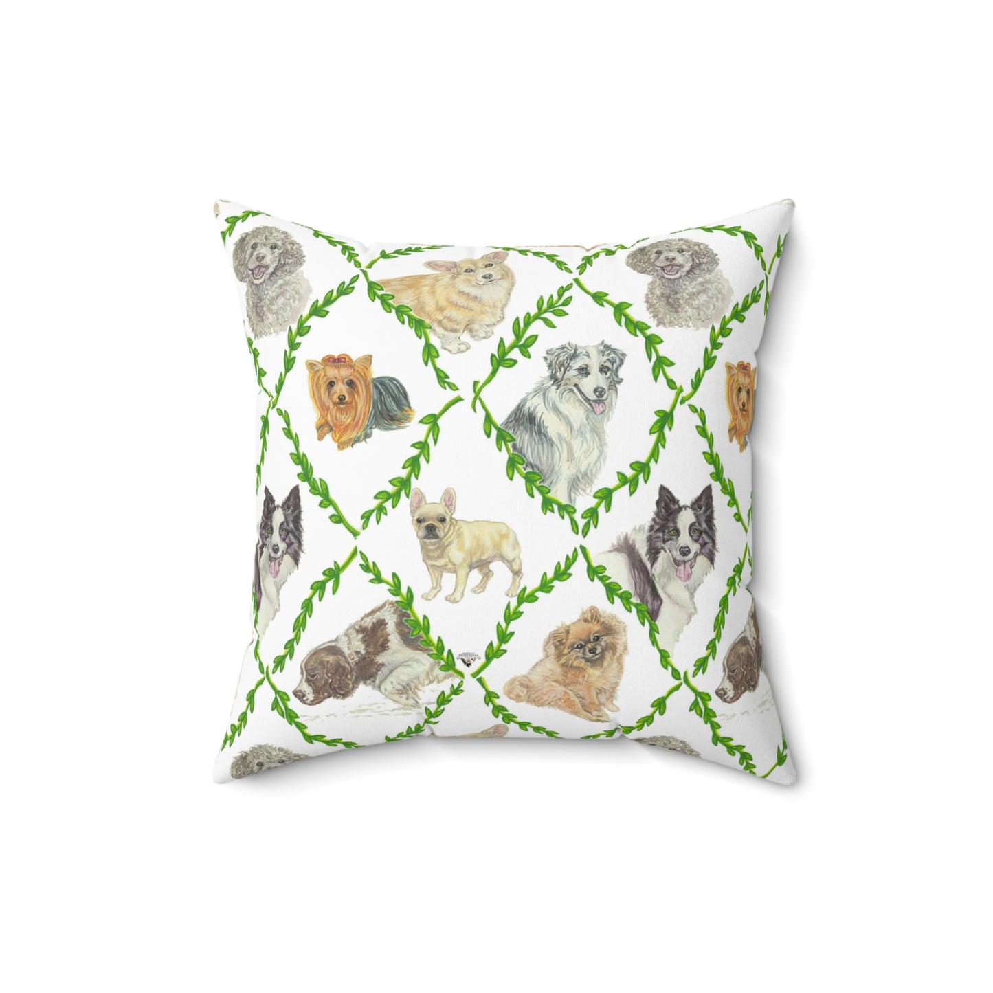 Faux Suede Square Pillow - Laurel Dogs