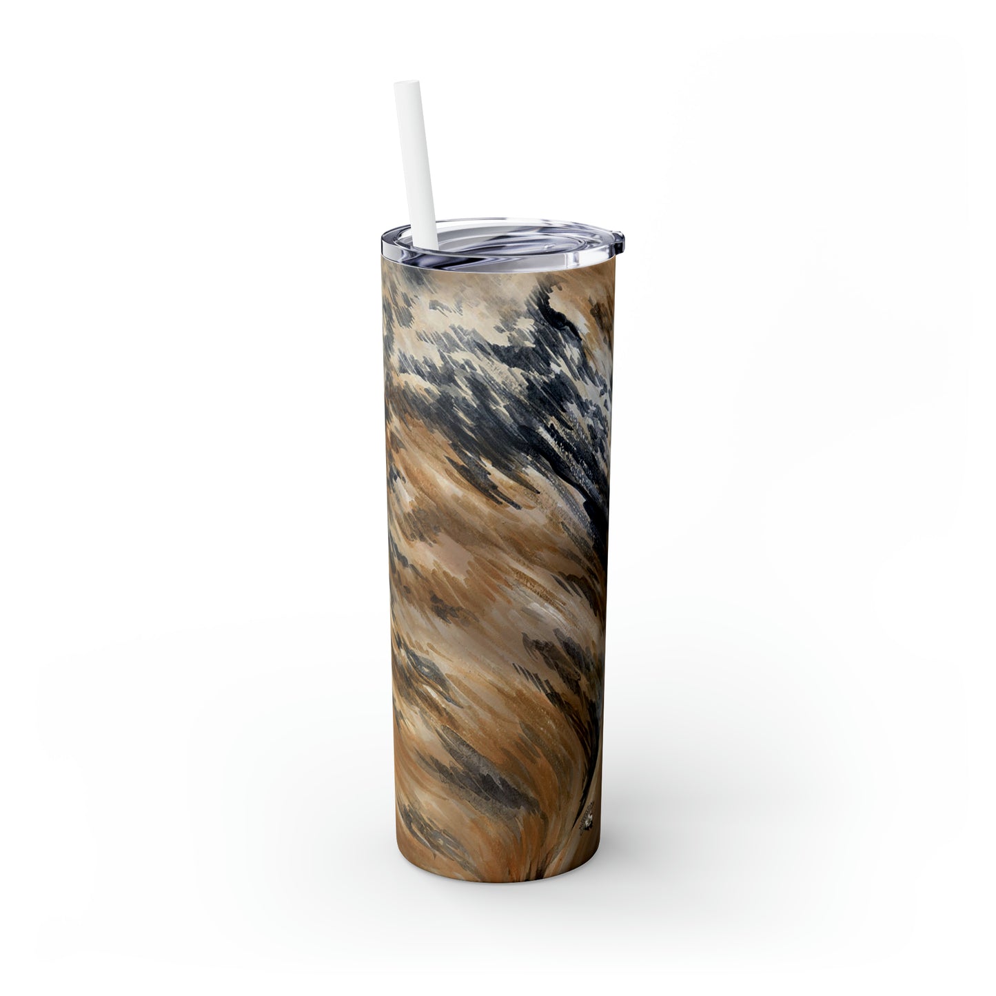 Skinny Tumbler with Straw, 20oz - Longhorn Brindle Hide