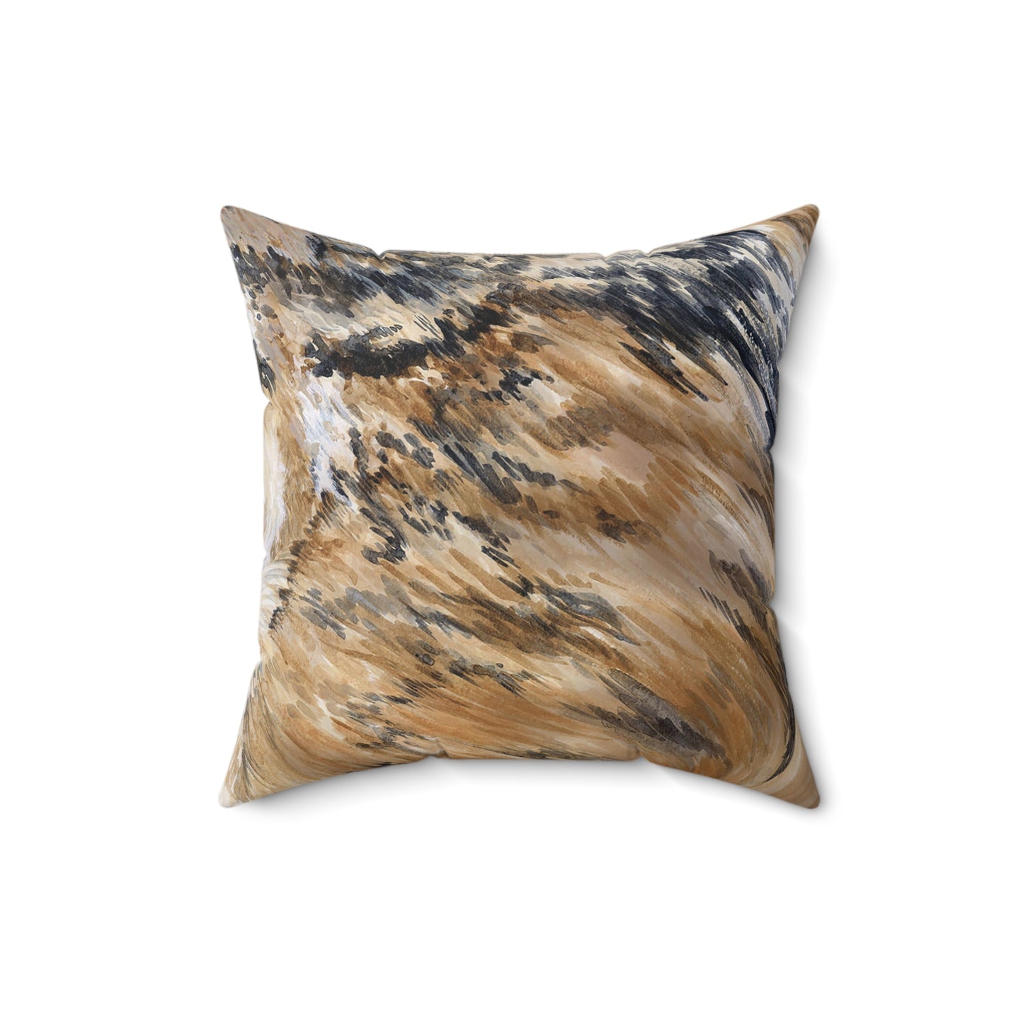 Faux Suede Square Pillow - Longhorn Brindle Hide