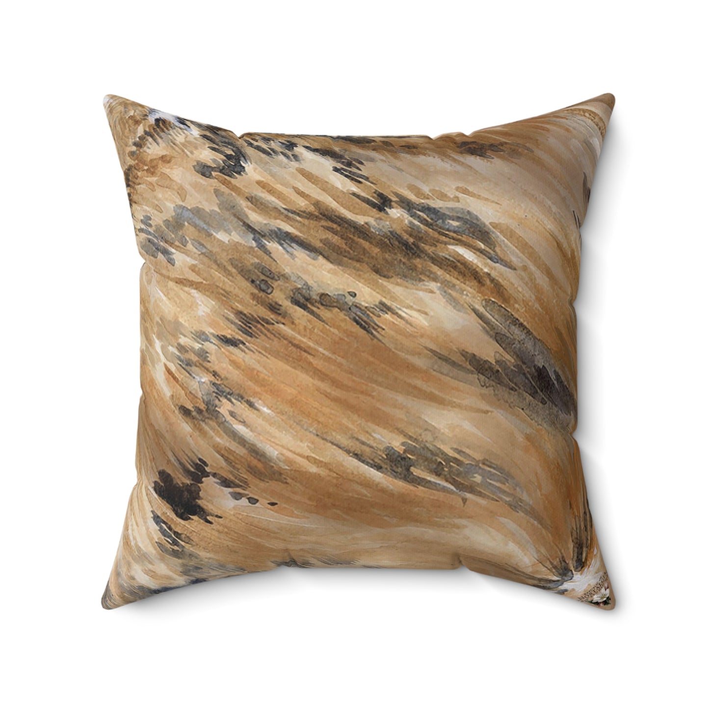 Faux Suede Square Pillow - Longhorn Brindle Hide