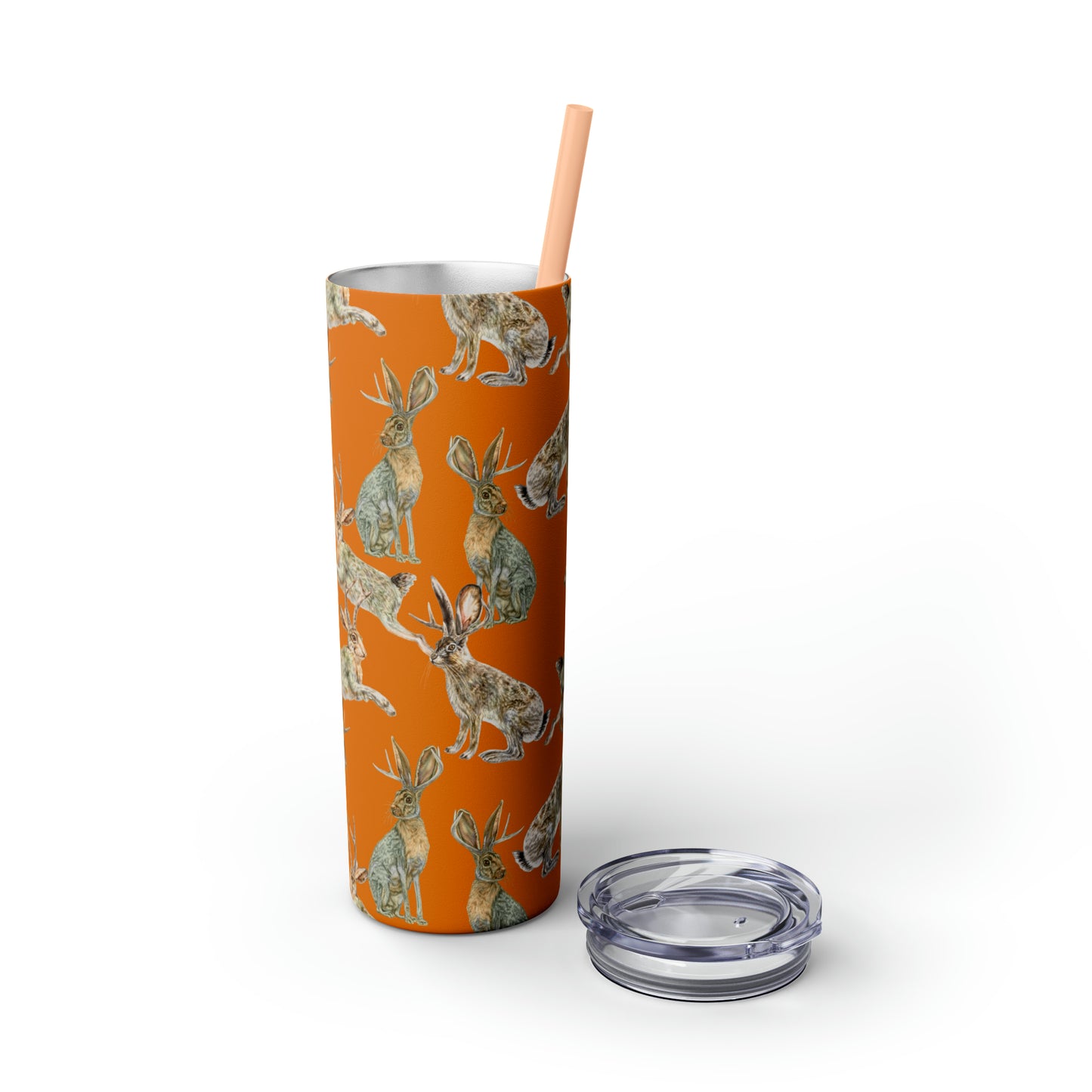 Skinny Tumbler with Straw, 20oz - Rowdy Jacks_Tangerine