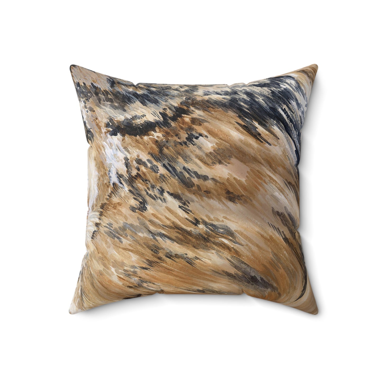 Faux Suede Square Pillow - Longhorn Brindle Hide