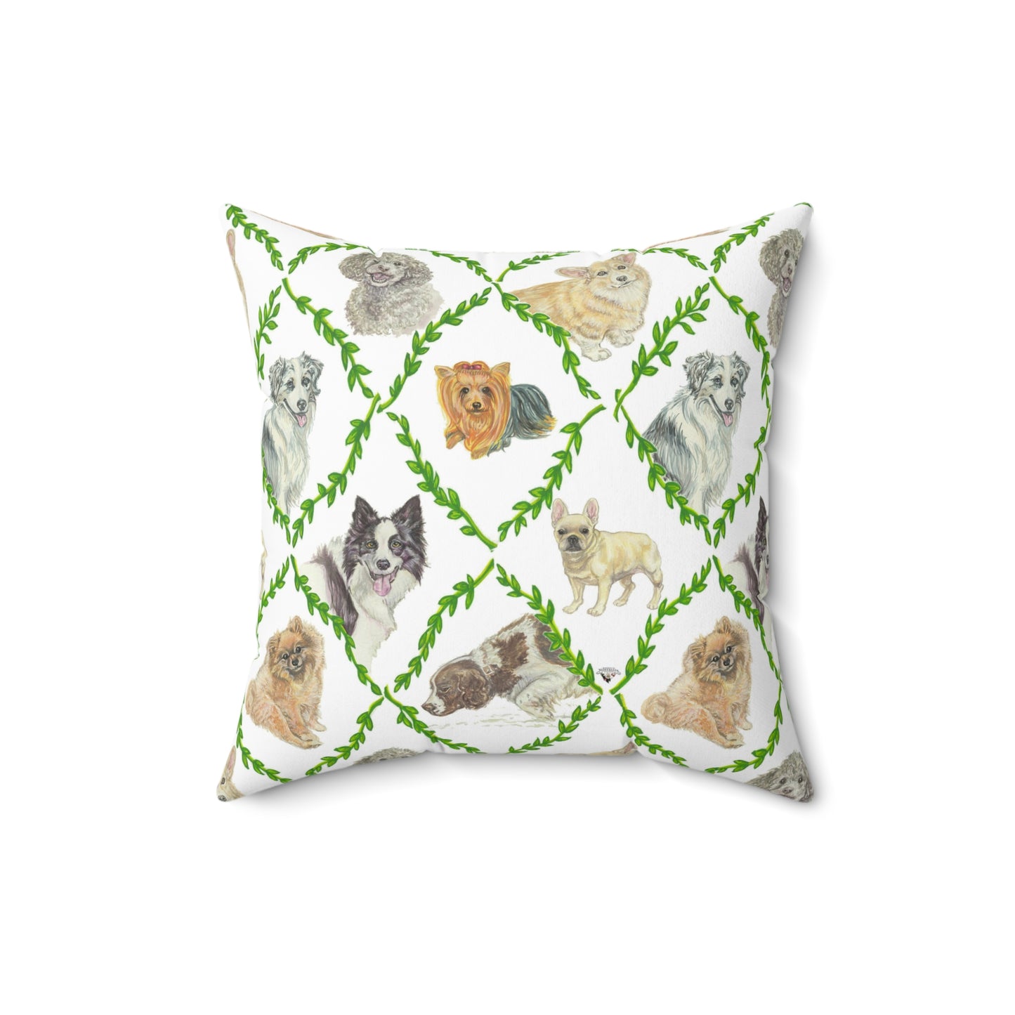 Faux Suede Square Pillow - Laurel Dogs