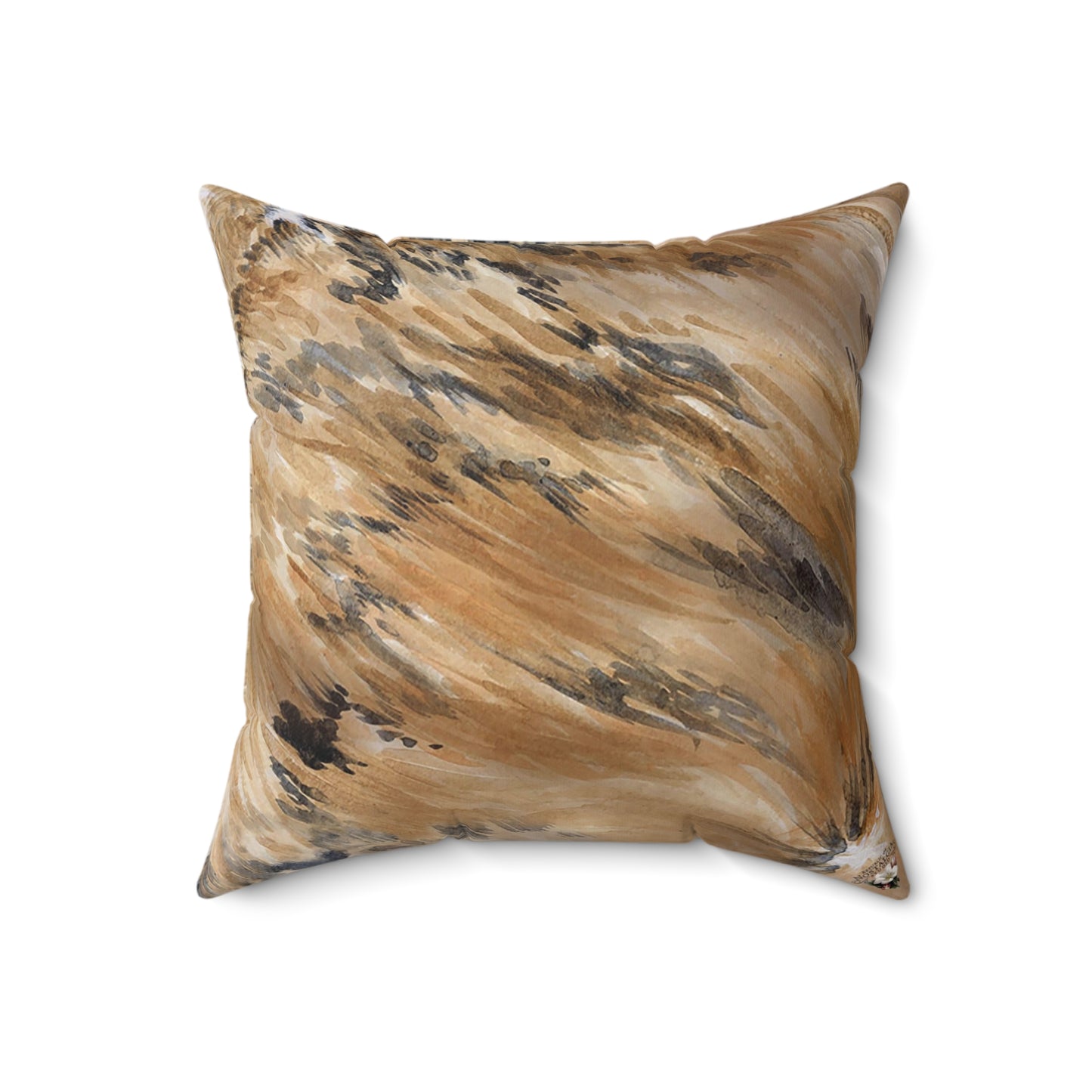 Faux Suede Square Pillow - Longhorn Brindle Hide