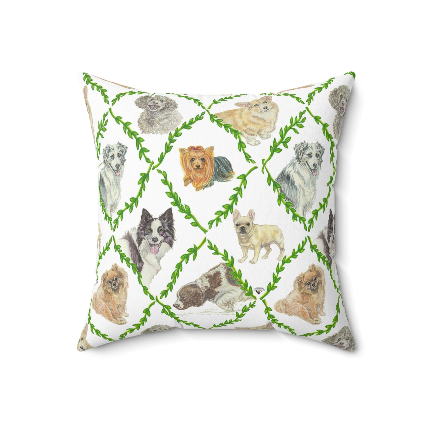 Faux Suede Square Pillow - Laurel Dogs