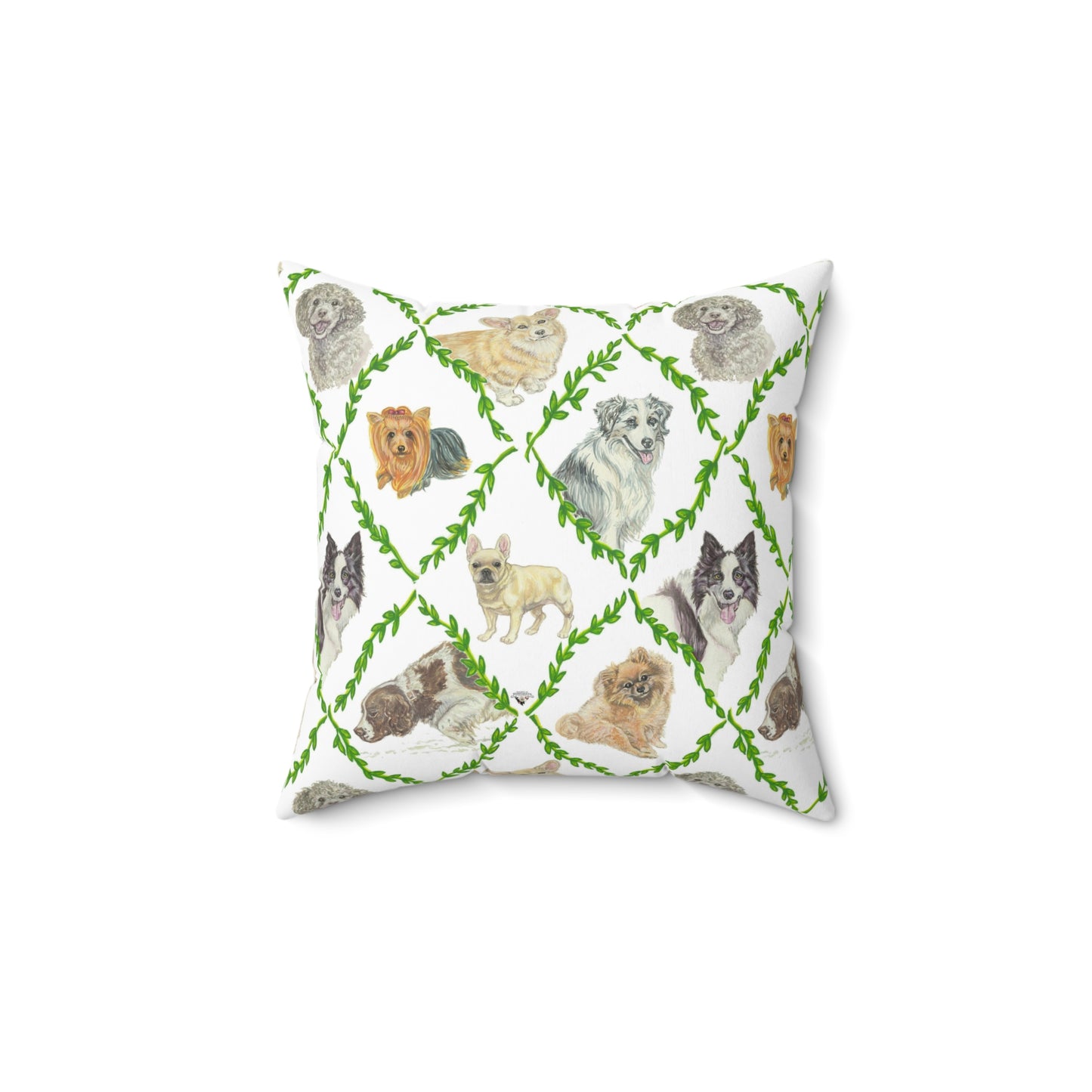 Faux Suede Square Pillow - Laurel Dogs