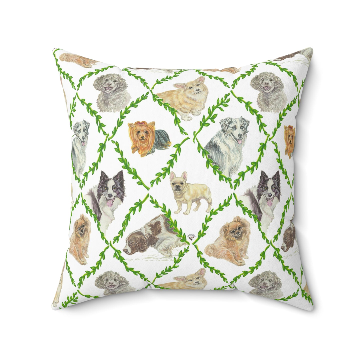 Faux Suede Square Pillow - Laurel Dogs