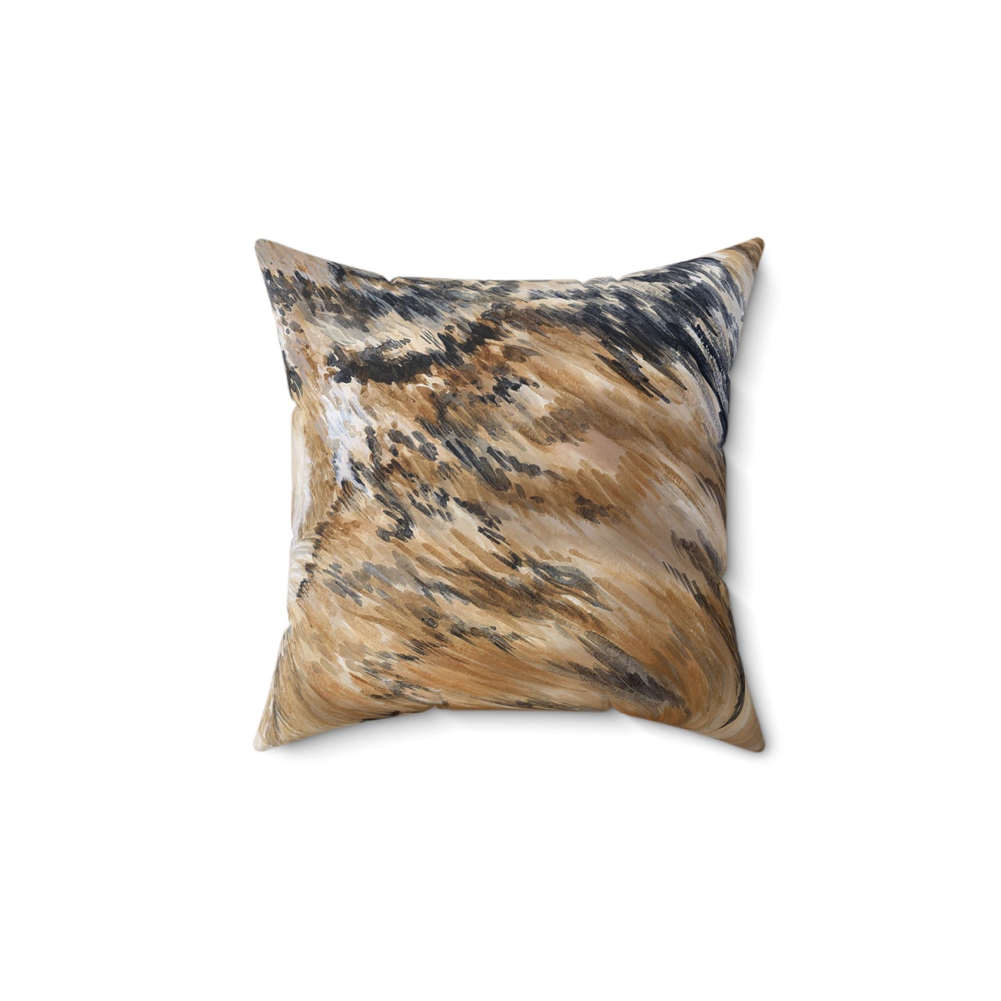 Faux Suede Square Pillow - Longhorn Brindle Hide