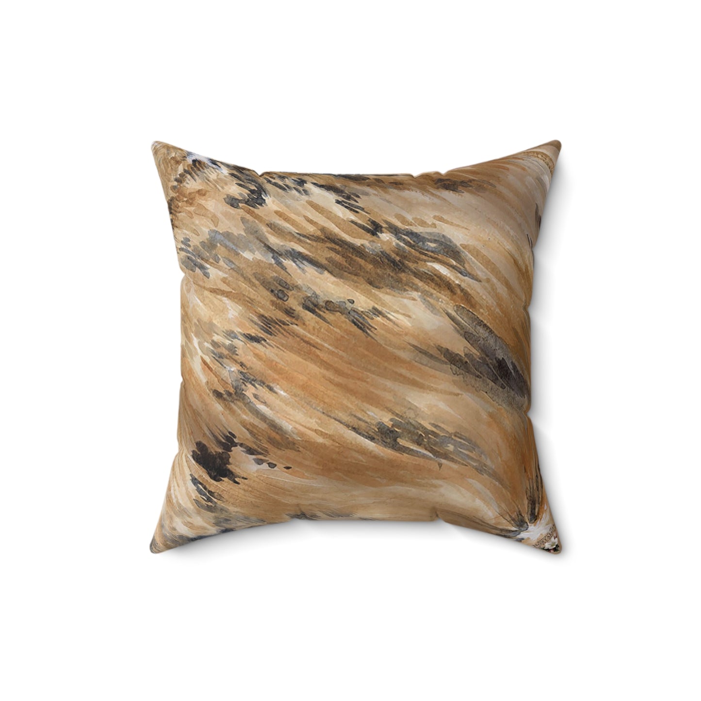 Faux Suede Square Pillow - Longhorn Brindle Hide