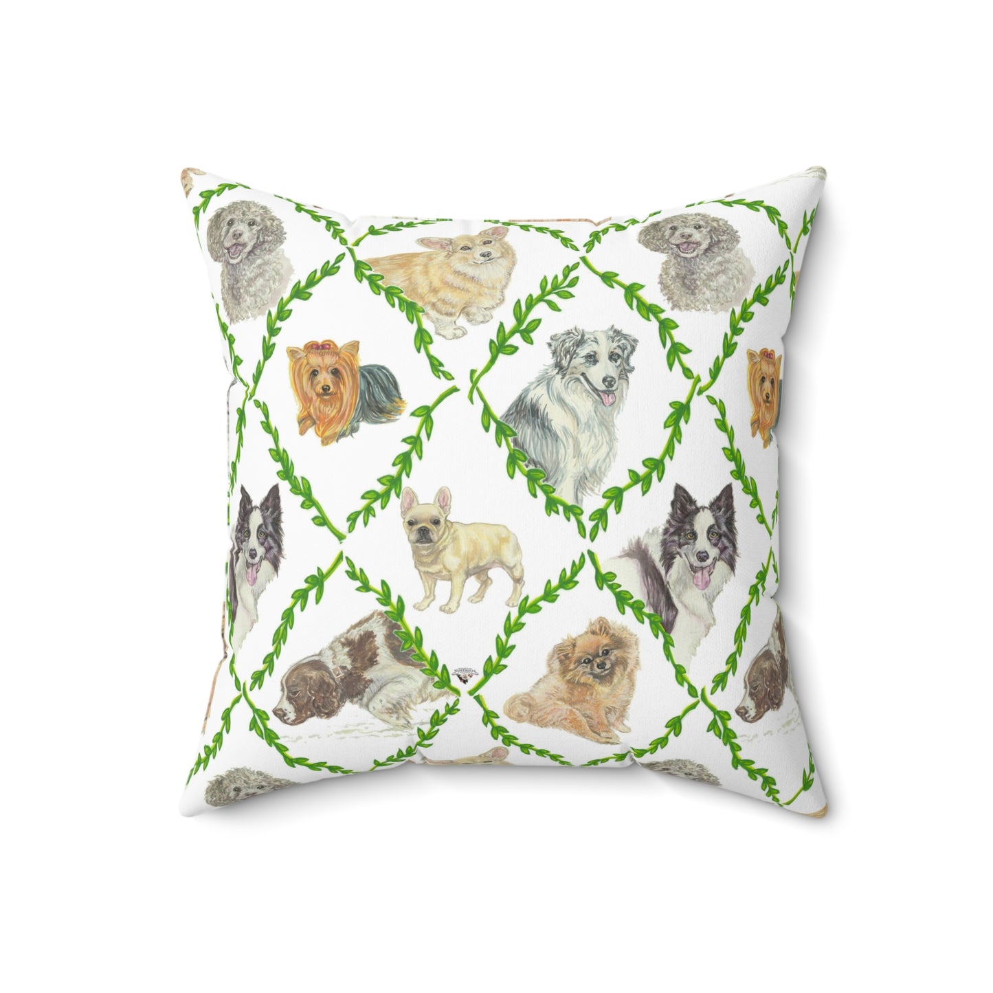 Faux Suede Square Pillow - Laurel Dogs